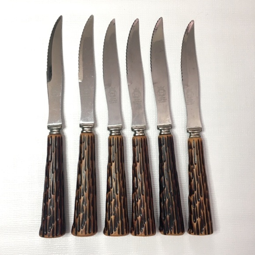 Crown Sheffield Steak Knives Vintage Set of 6 England